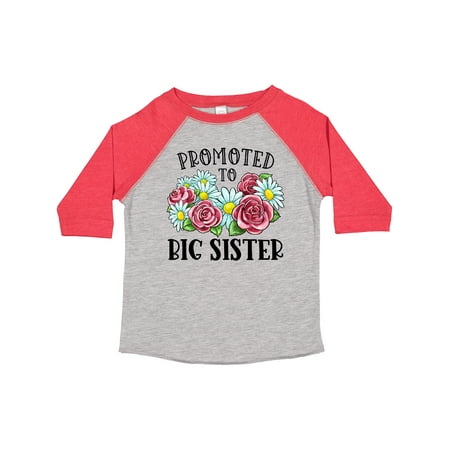 

Inktastic Promoted to Big Sister with Flowers Gift Toddler Toddler Girl T-Shirt
