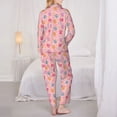 thumbnail image 3 of KLL Colorful Pets Paws Print Women's Long Sleeve Pajamas with Pants Sleepwear Loungewear 2 Set-Large, 3 of 8