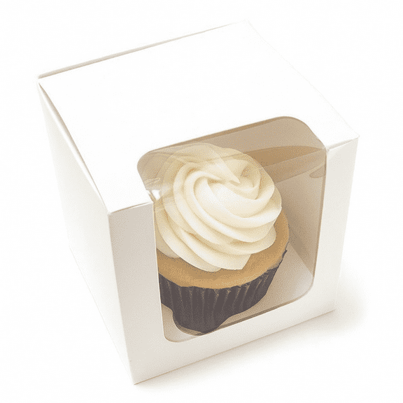 8x8x2.5 Window Cupcake Box Set with Inserts - 6ct