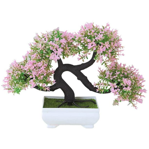 Kaboer Artificial Plant Bonsai Plastic Simulation Potted Plant Dragon Beard Tree Fake Plant Potted Decorations For Home Interior Office Decoration Pink Walmart Com