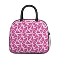 thumbnail image 2 of Lunch Bag Lunch Box for Women Reusable Insulated Lunch Bags,Water-Resistant Pizza Vegan Pink Triangle Cooler Lunch Tote Bag, Large Capacity for Work Travel Picnic, 2 of 6