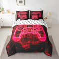 thumbnail image 2 of Manfei Gamepad Game Lovers 7 Pieces Bedding Comforter Set,Abstract Geometric Full Bedding Set,Red Black Fitted Sheet Flat Sheet For Boys Kids,Ultra Soft Home Decor Reversible, 2 of 8