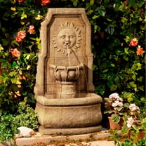 Sun Villa 37" High Large Italian Outdoor Decor Faux Stone Floor Fountain with Light LED Outside Garden Patio