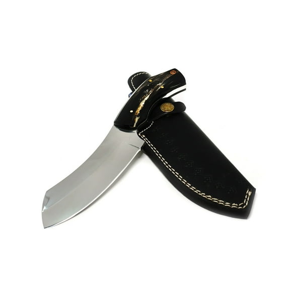 Couteau de Boucher Couteau de Chef en Acier Inoxydable, Corne de Buffle