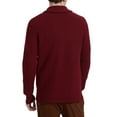thumbnail image 6 of Kallspin Men's Wool Blend Shawl Collar Cardigan Sweater Button Down Knitwear with Pockets(Burgundy Red,X-Large), 6 of 7