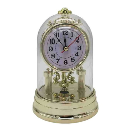 lanema European Retro Table Clock Battery Operated Desk Alarm Clock with Clear Lid