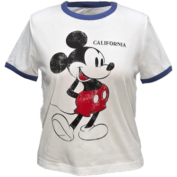 Disney Adult Ringer CA Mickey Club Front and Back Tee (Unisex), XS to XL