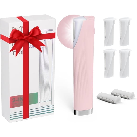 Dermaplaning Tool Kit for Women  with  Light, Facial Mini Dermaplaning Razor with 6 , 3 Speeds 2 in 1 Facial Peach Fuzz Hair & Exfoliation Removal System at  BV18-712