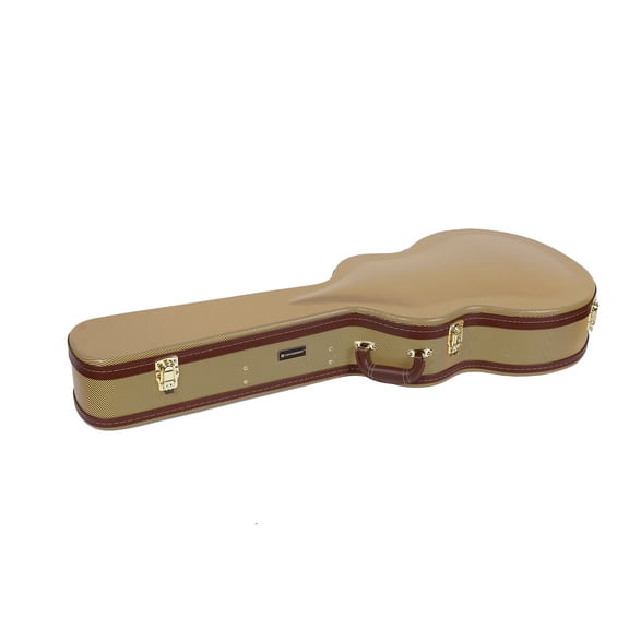 Crossrock OM/000 Hard Guitar Case, Multi-layer Wood Case, Sturdy Arch-top Style