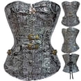 thumbnail image 2 of Fashion Women Style Flower Print Backless Ribbon Lace Waist Camisole Shapewear, 2 of 5