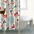 thumbnail image 4 of Multicolor Christmas Deer Pattern Shower Curtain 72"x84" ,Bathroom Decorative Shower Curtains Set with 12 Hooks,Modern Waterproof Washable Shower Curtain, 4 of 6