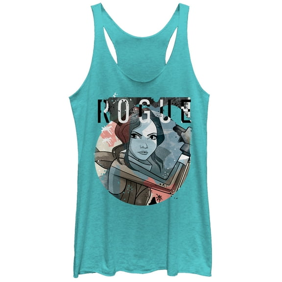 Women's Star Wars: Forces of Destiny Jyn Racerback Tank Top Tahiti Blue 2X Large