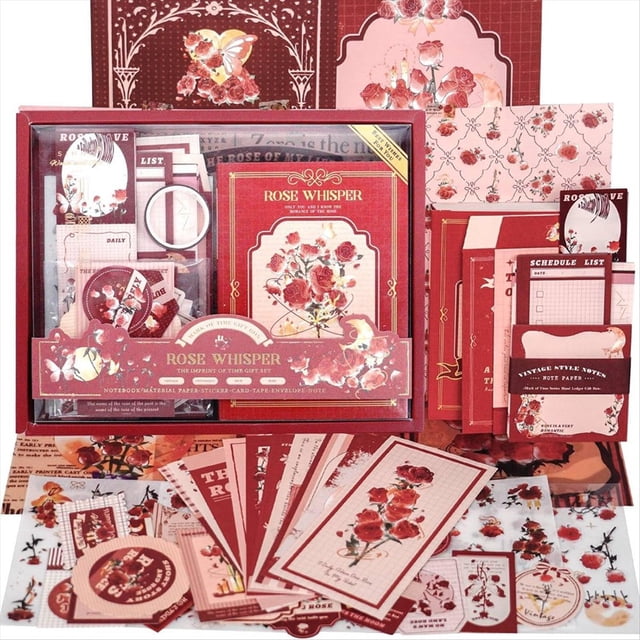 Kit de Scrapbooking, Colección Vintage, para Materiales de Scrapbooking, Planificador, Manualidades DIY, Rose Whisper.