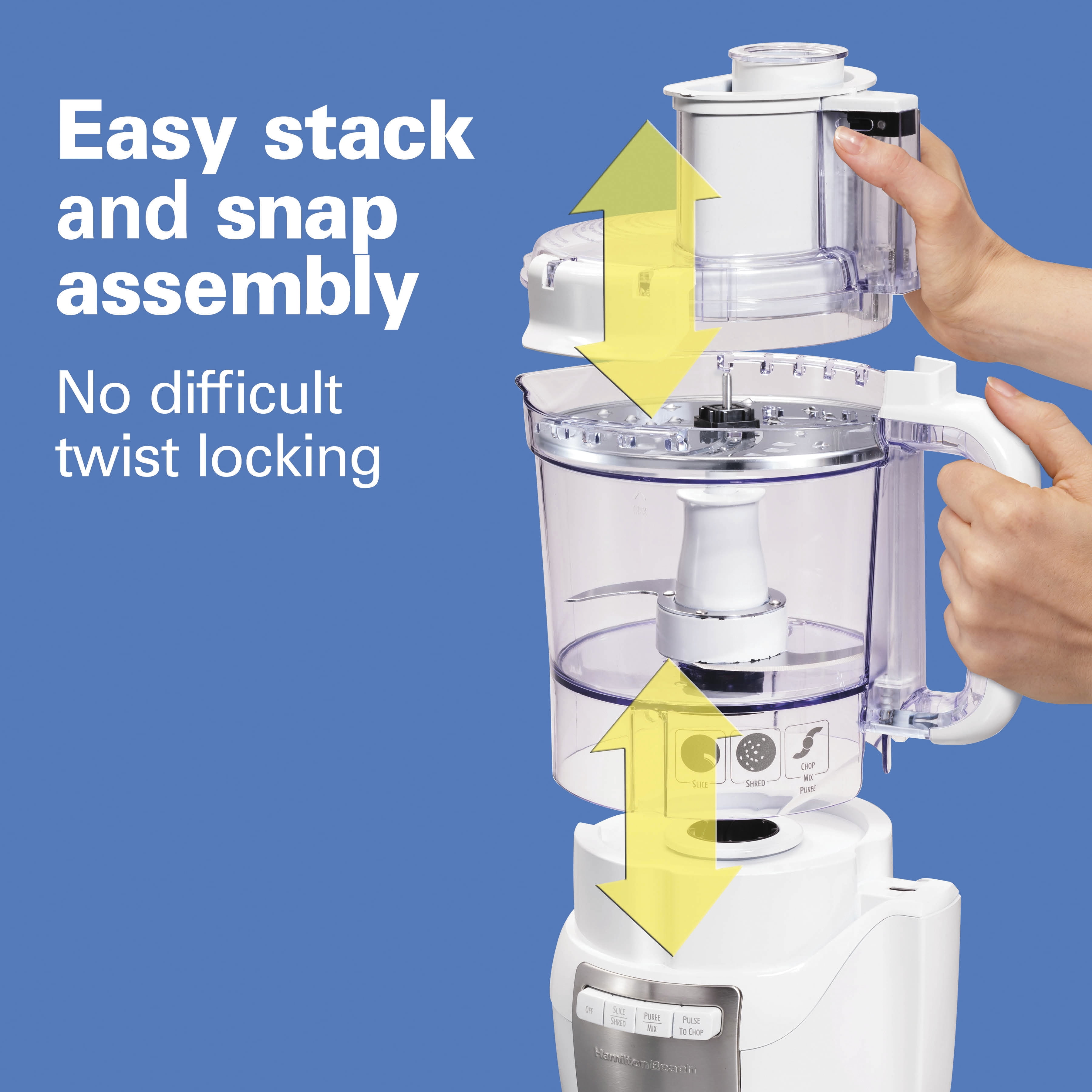 Hamilton Beach Stack & Snap Food Processor, 12 Cup Capacity, 70729 - 3