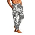 thumbnail image 4 of Men's Camouflage Pajama Pants with Pockets & Drawstring - Cuffed Jogger Sleep Bottoms for Men, Elastic Waist Soft Lightweight Lounge Homewear Gray 3XL, 4 of 7