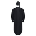 thumbnail image 4 of vastwit Men's Victorian Style Nightgown Soft Loose Sleep Robe with Night Cap Pajama Set Sleepwear Black M, 4 of 5