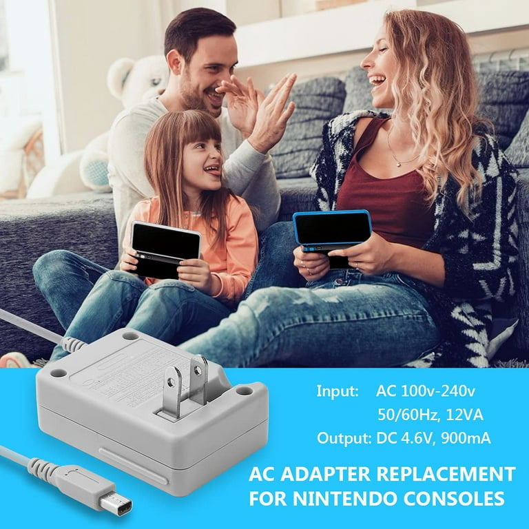 3DS Charger, DSi Charger, Power Supply Replacement for Nintendo 3DS, 3DS  XL, 2DS, 2DS XL, DSi, DSi XL Charger AC Adapter(100-240 v) Home Travel