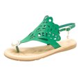 thumbnail image 2 of KBODIU Women's Hollow Sandals Summer Beach Flip-Flops Women Flat Slippers Green 40, 2 of 5