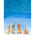 thumbnail image 2 of Loreth, Lanie 20x24 White Modern Wood Framed Museum Art Print Titled - Four Dogs Star Gazing, 2 of 4