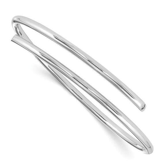 Sterling Silver Diamond Bangle - Polished