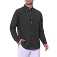 thumbnail image 4 of INSPIRE CHIC Men's Back to School Dress Shirts Long Sleeve Button Down Business Contrast Shirt S Black, 4 of 6