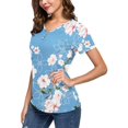 thumbnail image 3 of T-shirt Henley à Manches Courtes/longues pour Femmes, Décontracté, Basique, 3 of 4