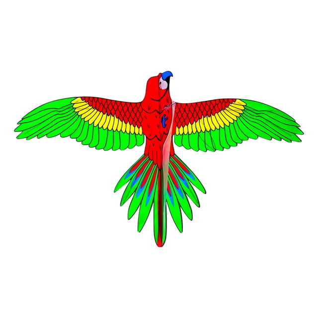 D Parrot Design Kite 35Cm With Fishing Rod Kids Outdoor Toy Dynamic Flying Parent Child Interactive Game