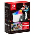 thumbnail image 2 of Nintendo Switch OLED Console Mario Kart 8 Bundle with Rabbids: Party of Legends, NSO 12 Month Family Membership, MightySkins Console and Controller Skin Voucher, and 2 Year CPS Extended Warranty, 2 of 4