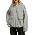 thumbnail image 2 of Nfurl UV Protection Jacket for Women Loose Fit Zip up Sun Protection Jacket with Pockets Lightweight Cooling Outdoor Hiking Summer Jackets Gray,Size M, 2 of 5
