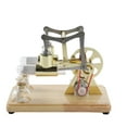 thumbnail image 3 of Yeacher Double Cylinder Mini Hot Air Stirling Engine Motor Model Colorful LED Electricity Power Generator Educational Science Kit for Kids Children, 3 of 8