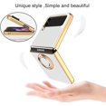 thumbnail image 6 of Compatible with Samsung Galaxy Z Flip 4 Case with Ring Holder Silicone Protective Cover Magnetic Kickstand Shockproof Folding Phone Case Soft TPU Bumper-White, 6 of 18