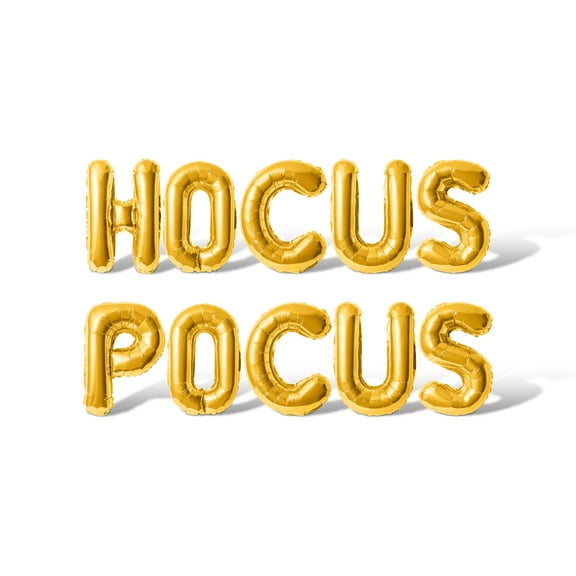 Letter Balloons - HOCUS POCUS 16" Inch Alphabet Letters Foil Mylar Balloon Halloween Party Banner (Gold)
