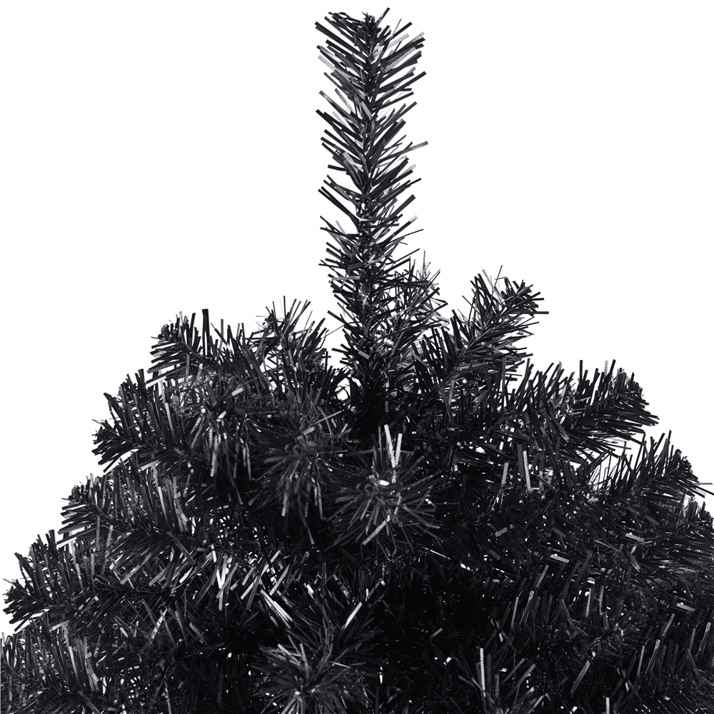 Alden Design 4.5FT Hinged Fir Artificial Christmas Tree with Foldable Stand, Black