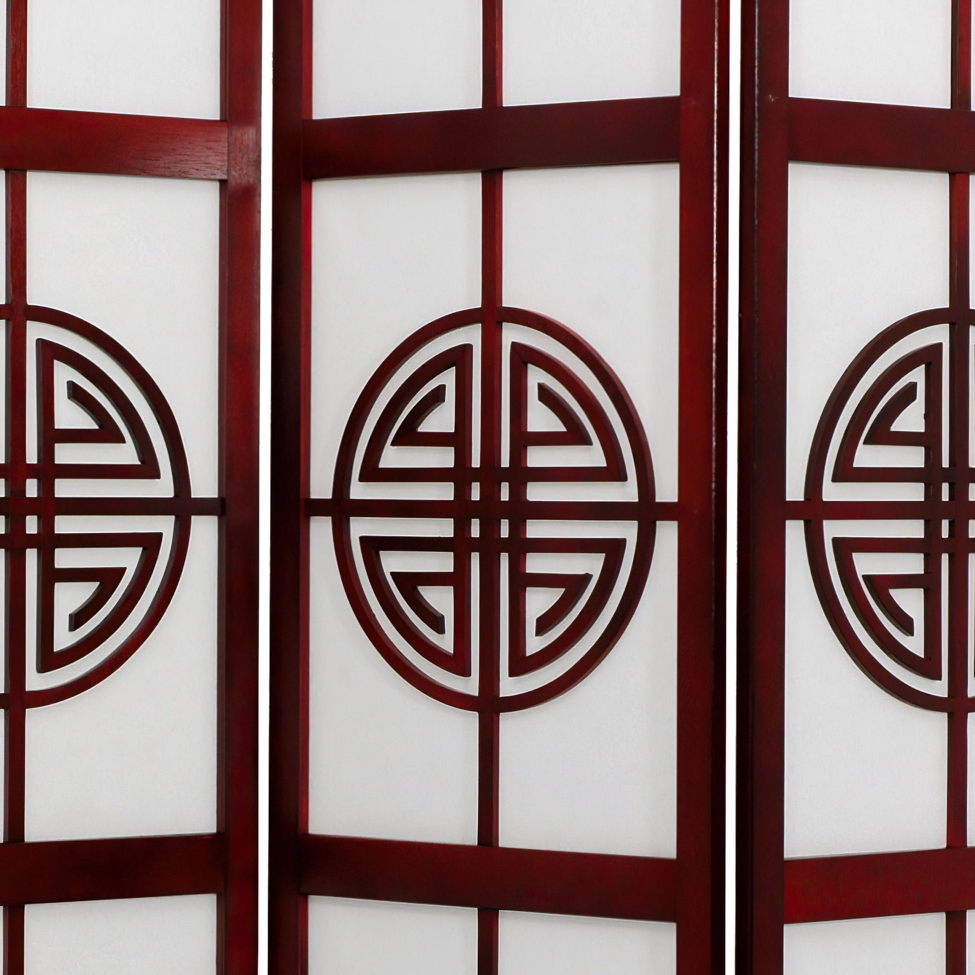6 ft. Tall Long Life Shoji Screen - 4 Panel - Rosewood