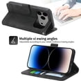 thumbnail image 3 of Wallet Case for iPhone 17 Pro Max Flip Phone Case with Card Slots, Cash Pocket, Kickstand, Magnetic Closure & Wrist Strap, TPU Soft Shell Cover Black, 3 of 6