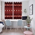 thumbnail image 4 of Red Black Boho Kitchen Curtains Window Panels, Vintage Ethnic Tribe Abstract Art Retro Insulated Window Treatment Curtain, Grommet Curtains for Bedroom/Living Room/Bathroom, 2 Piece 52"Wx63"L, 4 of 8
