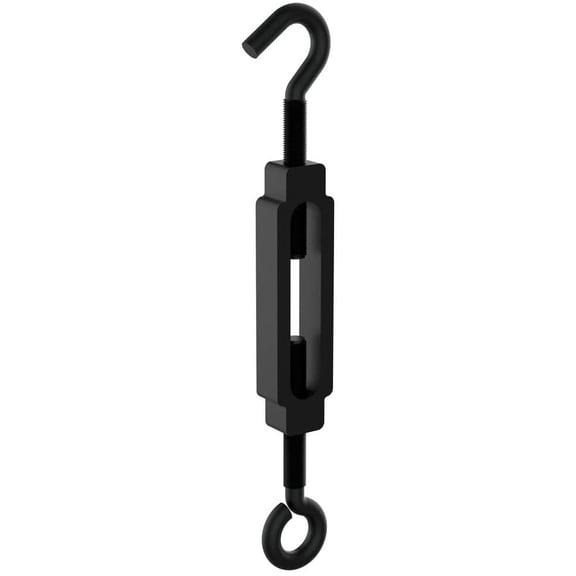 National Hardware N820-120 Turnbuckle Hook and Eye, 1/4"  7-1/2", Black