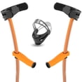 thumbnail image 1 of INDESmed - Muletas ultraligeras para antebrazo, aluminio aeroespacial (1 par/2 unidades). Ajuste preciso del mango y puños para prevenir tendinitis y dolor de manos (1,6-1,7 m, M, naranja), 1 of 5