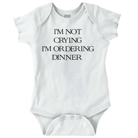 

Brisco Brands Not Crying Ordering Dinner Cute Baby Unisex Baby Bodysuits