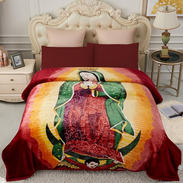 JML Couverture de Lit en Molleton Douce et Chaude Grand Lit, Réversible, Épaisse et Pelucheuse 83 x 91 Pouces, 5,7 Lb