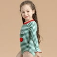 thumbnail image 6 of Hiijoy Toddler Girls One-Piece Swimsuit Plaid Cherry Print Long Sleeve Swimwear, Sizes 4-9, 6 of 6