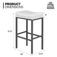 thumbnail image 2 of MoNiBloom 31.5" Backless Counter Bar Stool Set of 2, PU Leather Upholstered Saddle Seat Barstools for Kitchen Island, Metal Frame, White, 2 of 8