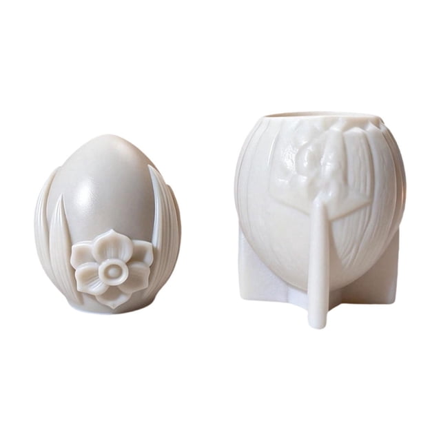 Silicone Egg Molds 3D Embossed Easter Diy Candle Soap Baking Aromatherapy Plaster for Crafts