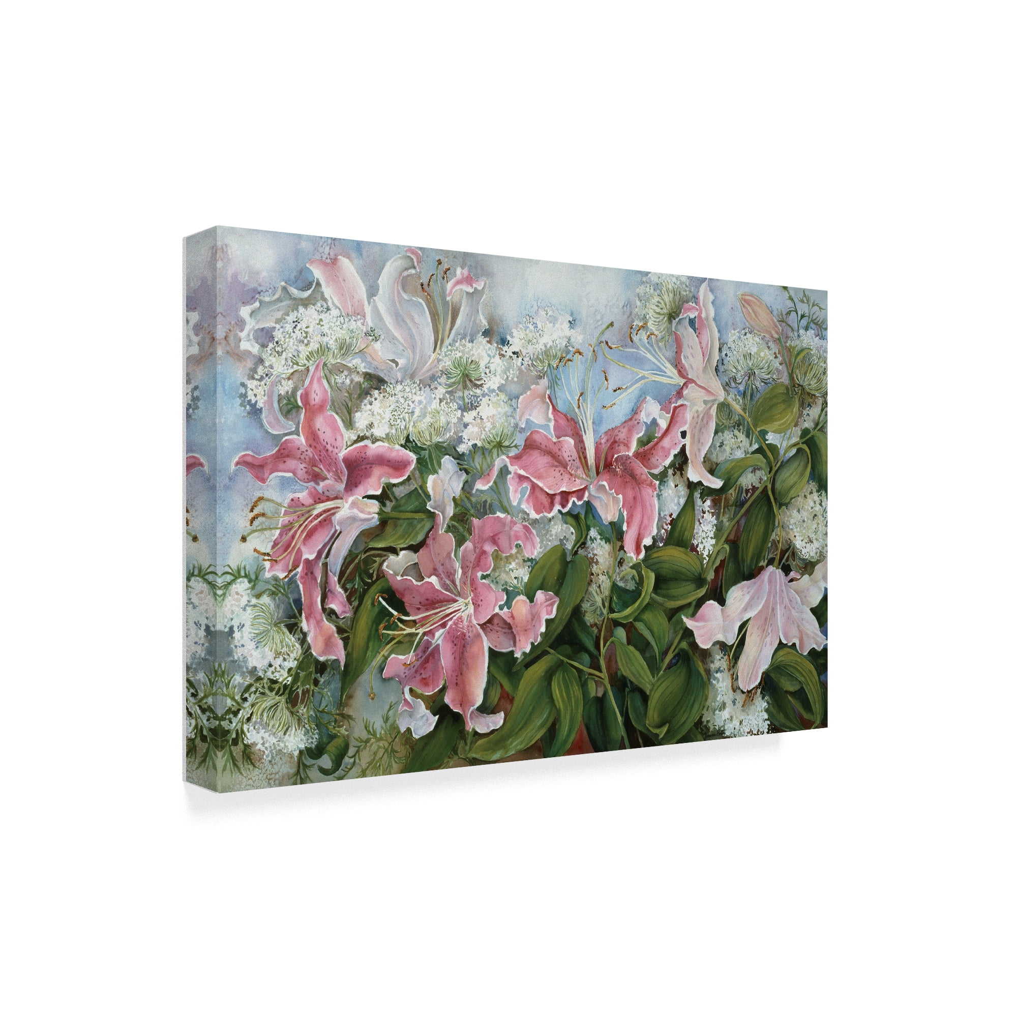 Trademark Fine Art 'Pink Star Gazer Lilies' Canvas Art by Joanne Porter