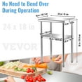 thumbnail image 6 of VEVOR 24" x 18" Adjustable Undershelf Stainless Steel General Purpose Table, 6 of 9