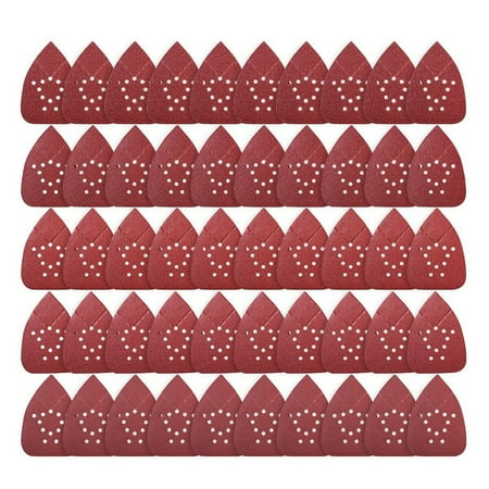 

Fule 50pcs Mouse Detail Sander Sandpaper Hook Loop Sanding Pads 60-240 Grit