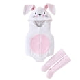 thumbnail image 3 of FYDUU Baby Boys Girls Halloween Outfit Cute Bunny Hooded Romper Sleeveless Bodysuit Tops with Leg Warmers 2 Piece Outfits 12-18 Months, 3 of 9