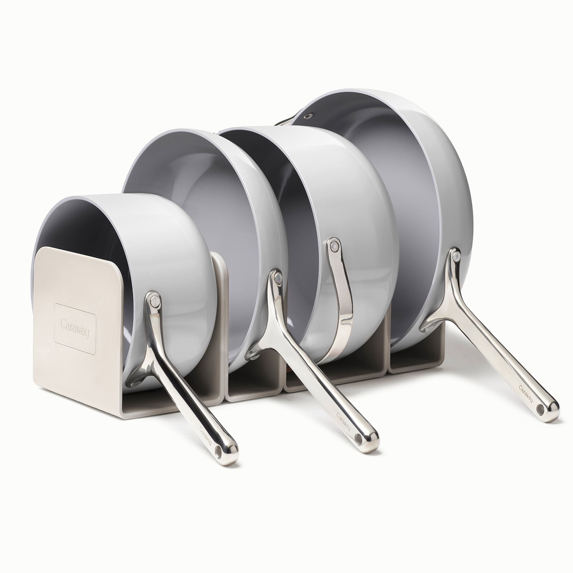 Caraway Ceramic Non-Stick Pots & Pans Cookware Set, 12- Piece, Gray