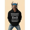 thumbnail image 2 of Old Glory Mens Skull & Crossbones Ugly Christmas Sweater Long Sleeve Hoodie, 2 of 6