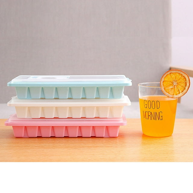 Fiudx Bandeja de Hielo de 16 Cavidades, Molde Flexible para Congelador, Antiadherente, Fácil de Desmoldar, para Preparar Gelatina, Plástico Duradero, Ideal para Bebidas y Postres, Tamaño 25,6 X 10,5